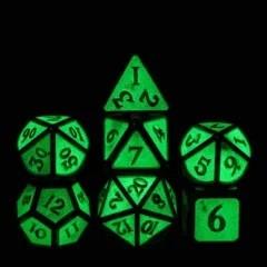 7pcs Dice Metal Glow Nickel Font Grey