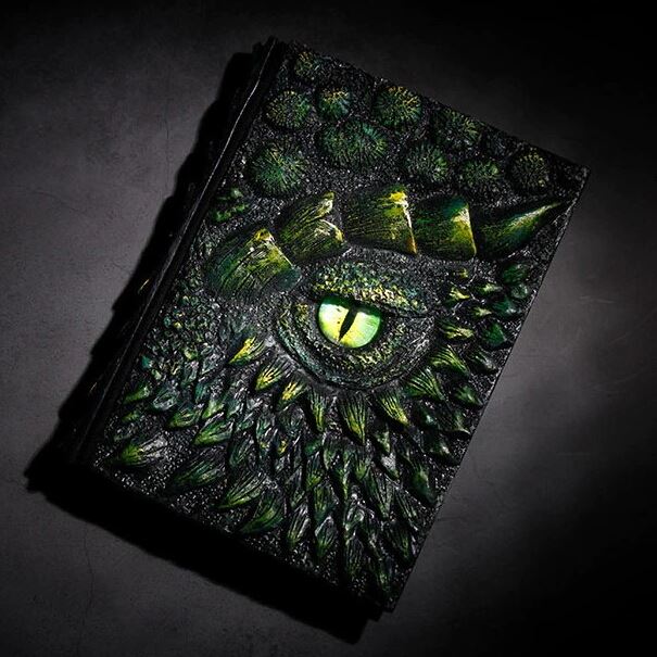 Green Resin Dragon - A5 Handmade Hardback Notebook