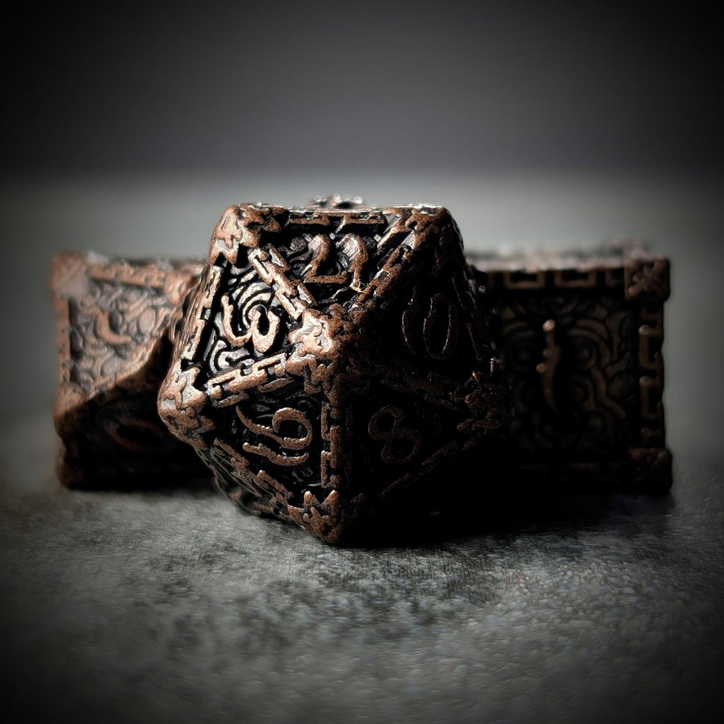 7pcs RPG Dice Set - Copper Metal