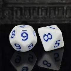 7pcs Dice Acrylic Blend Blue Font Solid White