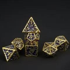 7pcs Dice Metal Druid Vine Gold Font Blue Purple