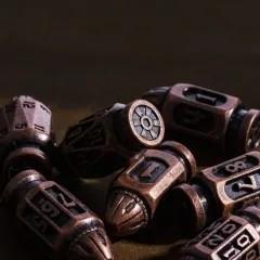 7pcs Dice Metal Bullet Worn Copper