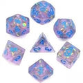 Confetti in Frosted Purple Resin - 7pcs RPG Full Dice Set