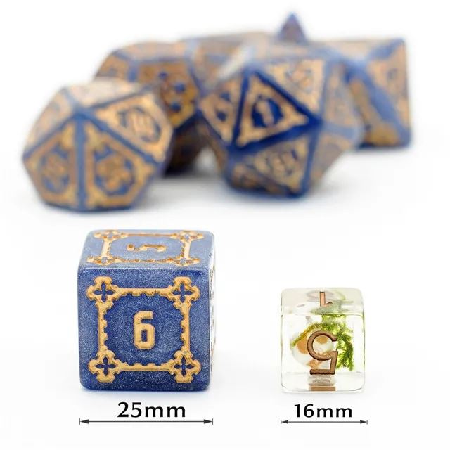 Castle on Grey Resin - 7pcs RPG Oversized Dice Set