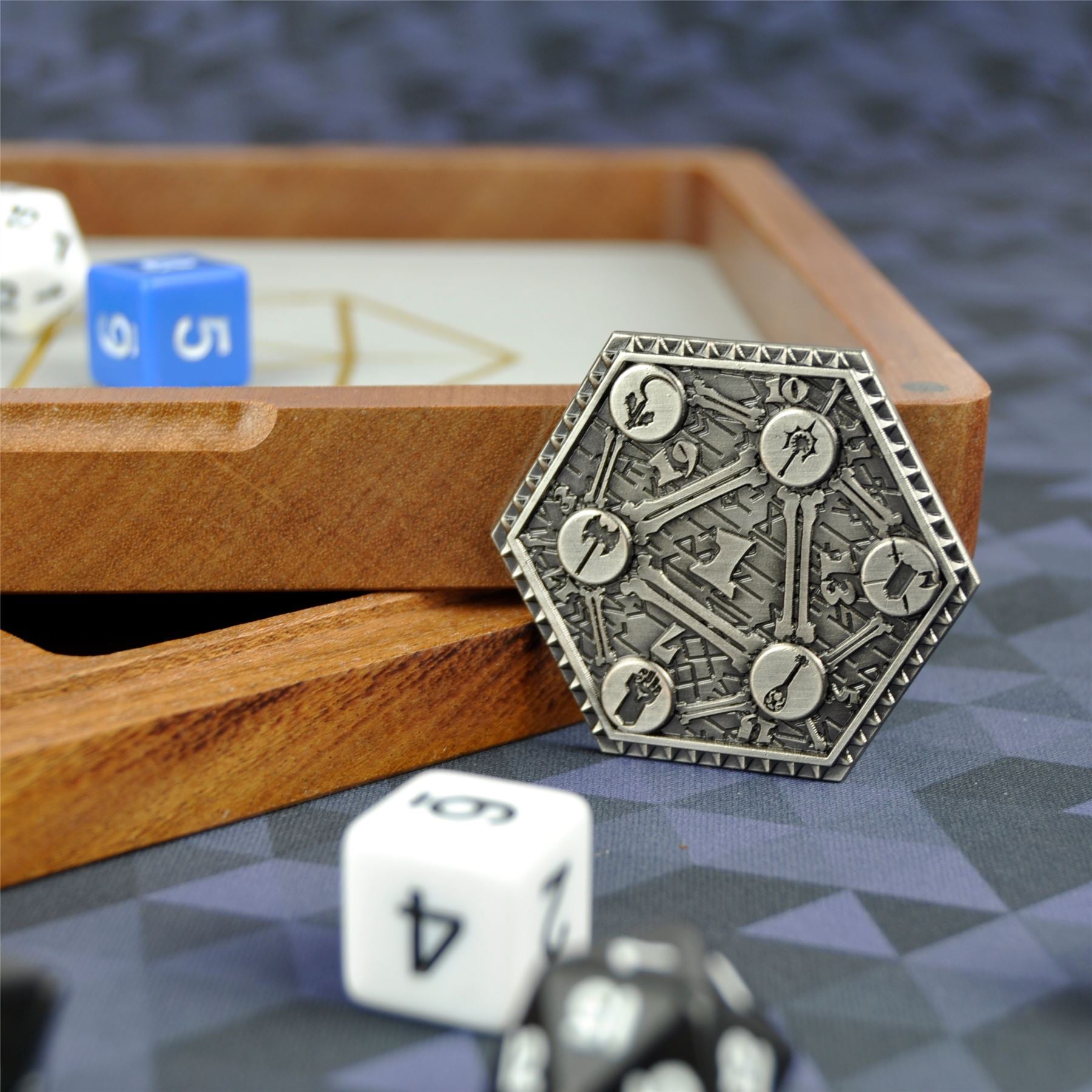 D2 RPG Coin - Shadow Washed Silver Metal