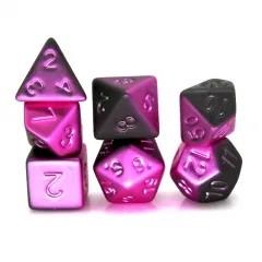 7pcs Dice Acrylic Metallic Frosted Pink