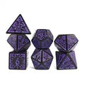 7pcs Dice Acrylic Pattern Purple Font Black