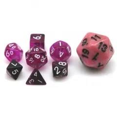 7pcs Dice Acrylic Mini White Font Black Purple