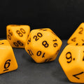 7pcs Dice Acrylic Blend Black Font Solid Yellow