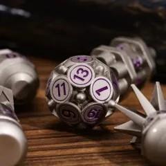7pcs Dice Metal Bomb Purple Font Silver