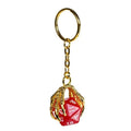 Red & Gold Acrylic in Metal Claw - D20 Keyring