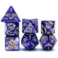 Gold Dragon on Purple Acrylic - 7pcs RPG Full Dice Set