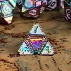 7pcs Dice Metal Alien Ship White Rainbow