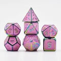 White in Rainbow Metal - 7pcs RPG Dice Set