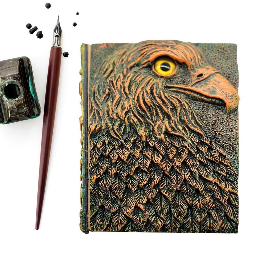 Gold Resin Eagle - A5 Handmade Hardback Notebook