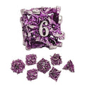 7pcs Dice Metal Hollow Dragons Head Nickel Font Purple
