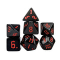 Red on Solid Black Acrylic - 7pcs RPG Full Dice Set