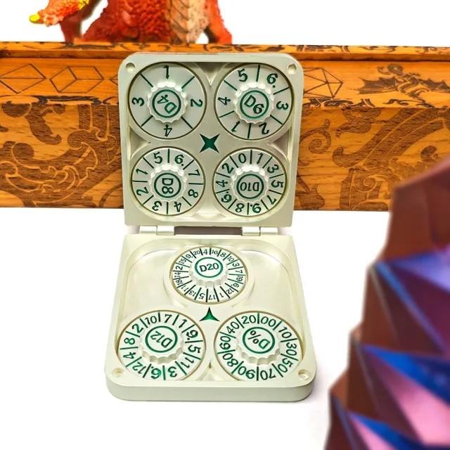 Dice Metal Spinner Folding Green Font Light Silver Green