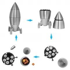 7pcs Dice Metal Rocket Silver