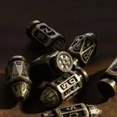 7pcs Dice Metal Bullet Worn Bronze