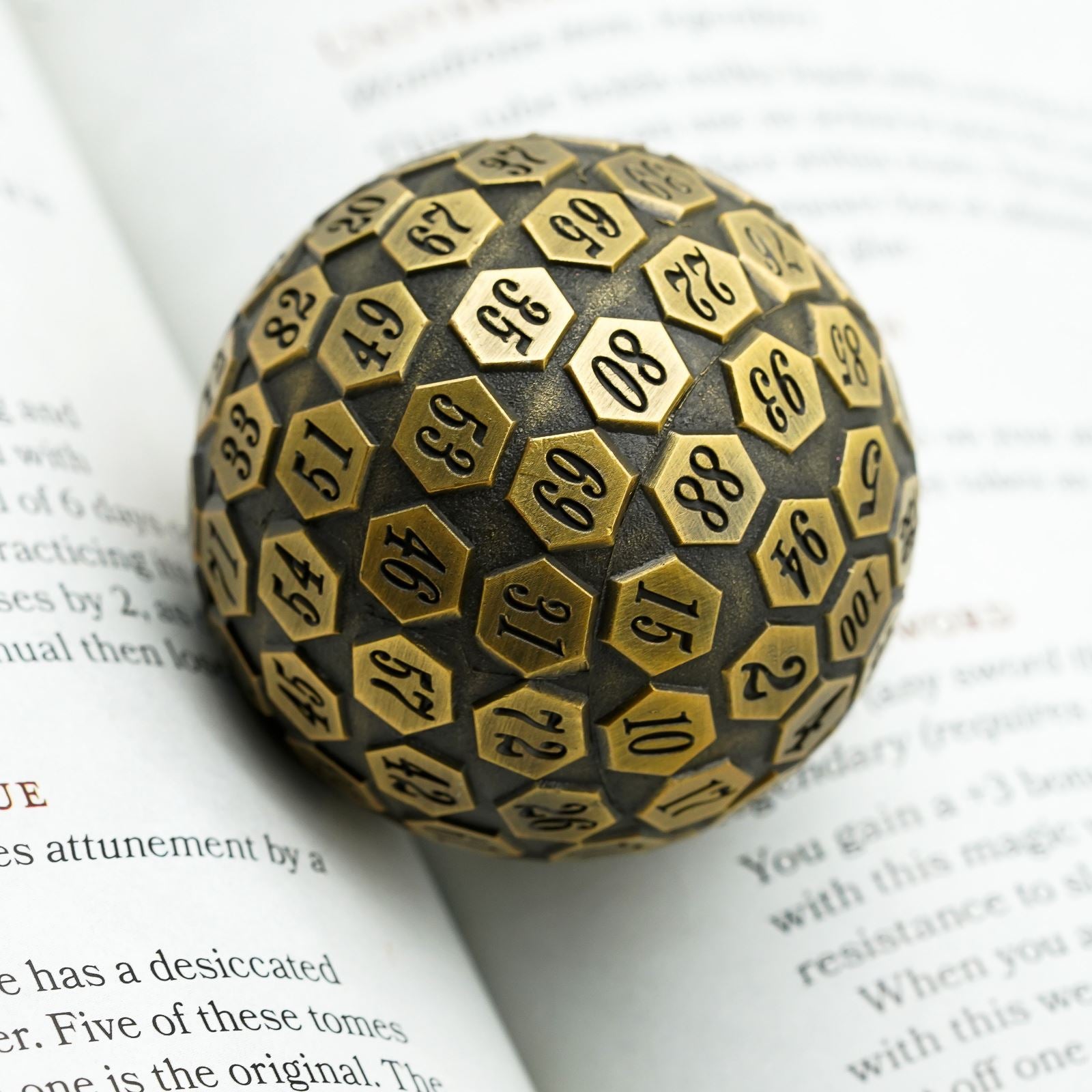 D100 RPG Dice - Gold Metal