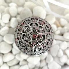 D100 Metal Hollow Pentagon Dragon Sharp Blood Silver