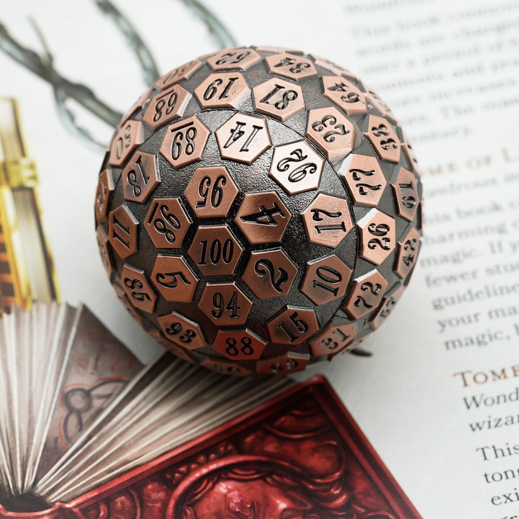 D100 RPG Dice - Copper Metal
