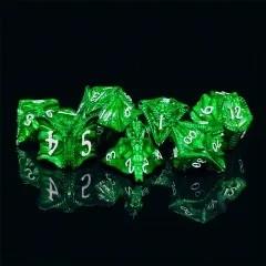 7pcs Dice Metal Dragon Head Green