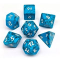 Cracked Blue Turquoise Gemstone - 7pcs RPG Dice Set