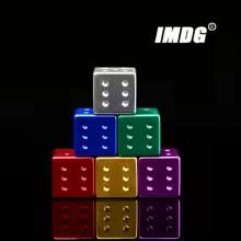 D6 Dice Metal Aluminium 16mm Sharp Gold (Aluminium)