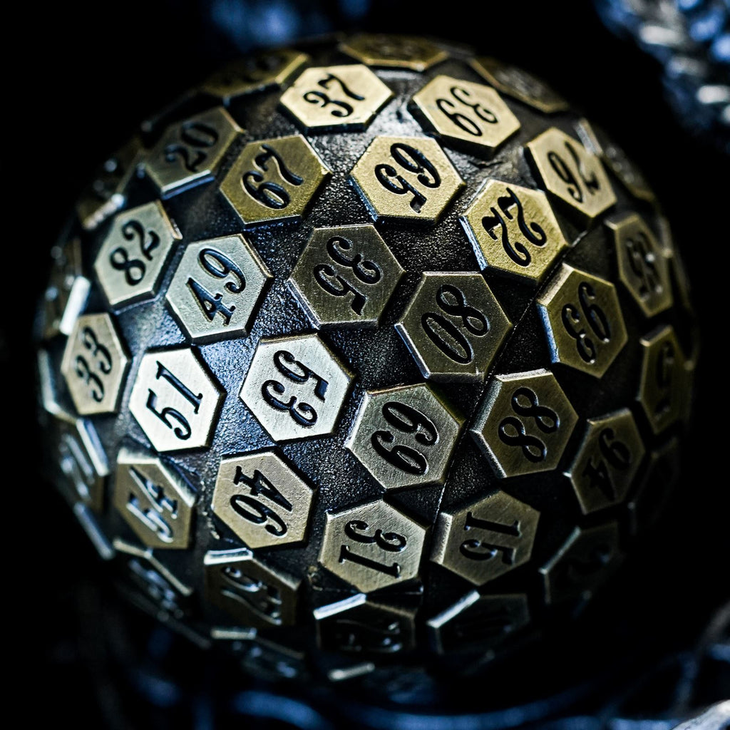 D100 RPG Dice - Bronze Metal