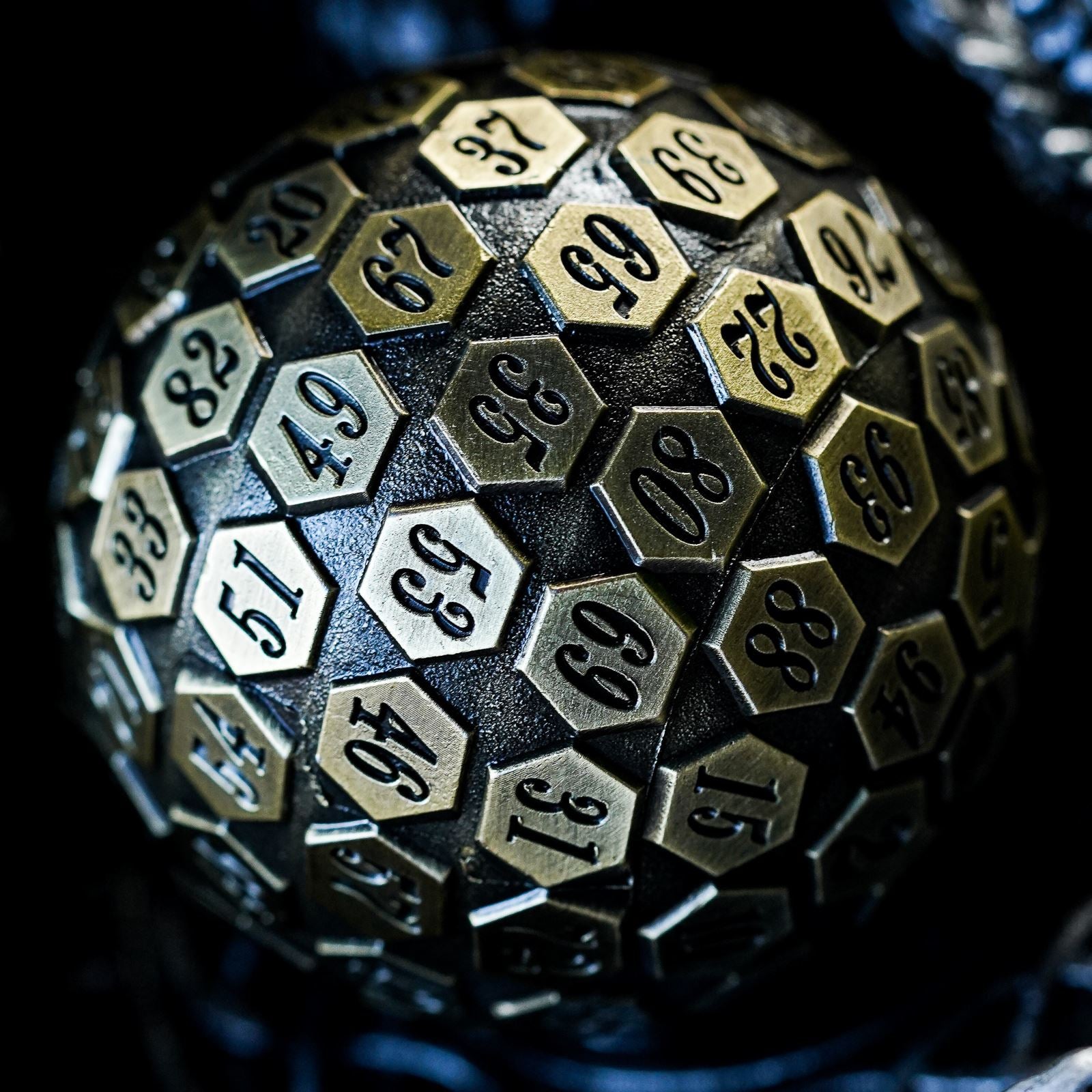 D100 RPG Dice - Bronze Metal