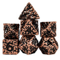 7pcs RPG Dice Set - Black Wash over Copper Metal Brains