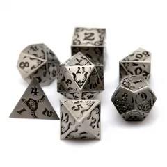Tentacles in Silver Metal - 7pcs RPG Dice Set