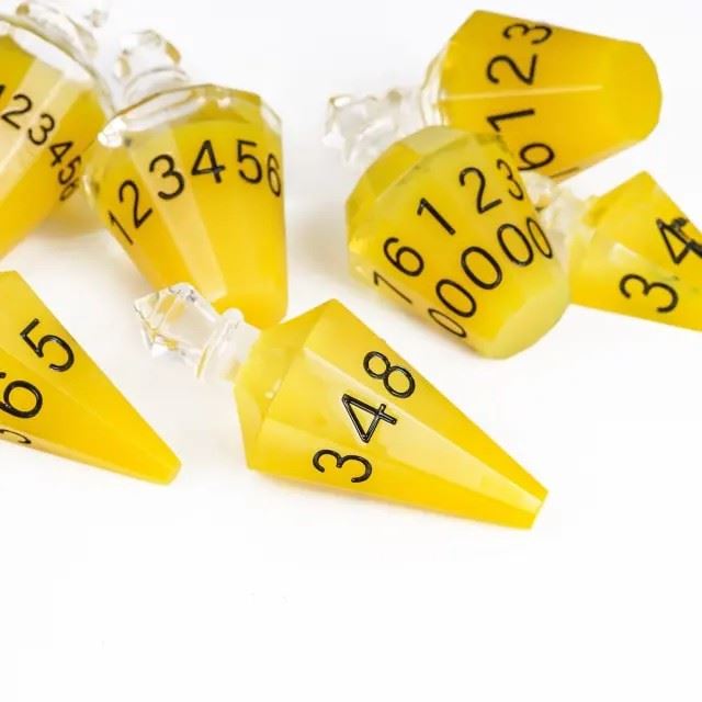 Yellow Potion Resin -  7pcs RPG Dice Set