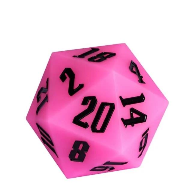 Black on Solid Purple Silicone - D20 RPG Dice