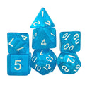 Clear Blue Acrylic - 7pcs RPG Full Dice Set