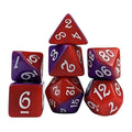 Blend of Red & Purple Acrylic - 7pcs RPG Full Dice Set