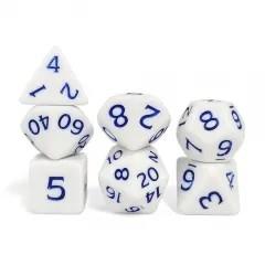 7pcs Dice Acrylic Blend Blue Font Solid White