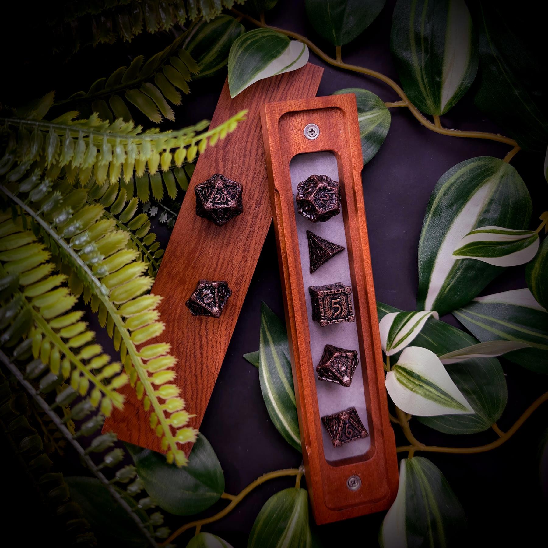 7pcs RPG Dice Set - Copper Metal
