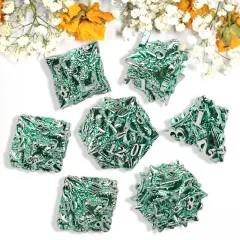 7pcs Dice Metal Hollow Dragons Head Nickel Font Green