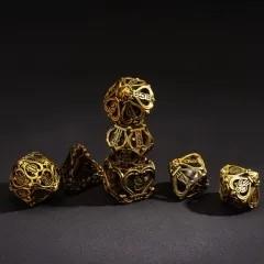 7pcs Dice Metal Hollow Lute Gold