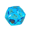 D20 30mm Dice Gem Glass Facet Gold Font Blue