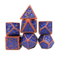 Blue Vines on Brown Acrylic - 7pcs RPG Full Dice Set