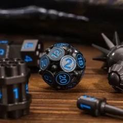 7pcs Dice Metal Bomb Blue Font Nickel