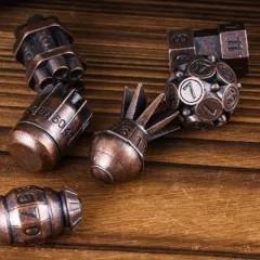 7pcs Dice Metal Bomb Worn Copper