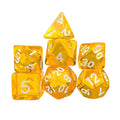 Clear Yellow Acrylic - 7pcs RPG Full Dice Set