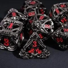 7pcs Dice Metal Hollow Lute Red Font Nickel