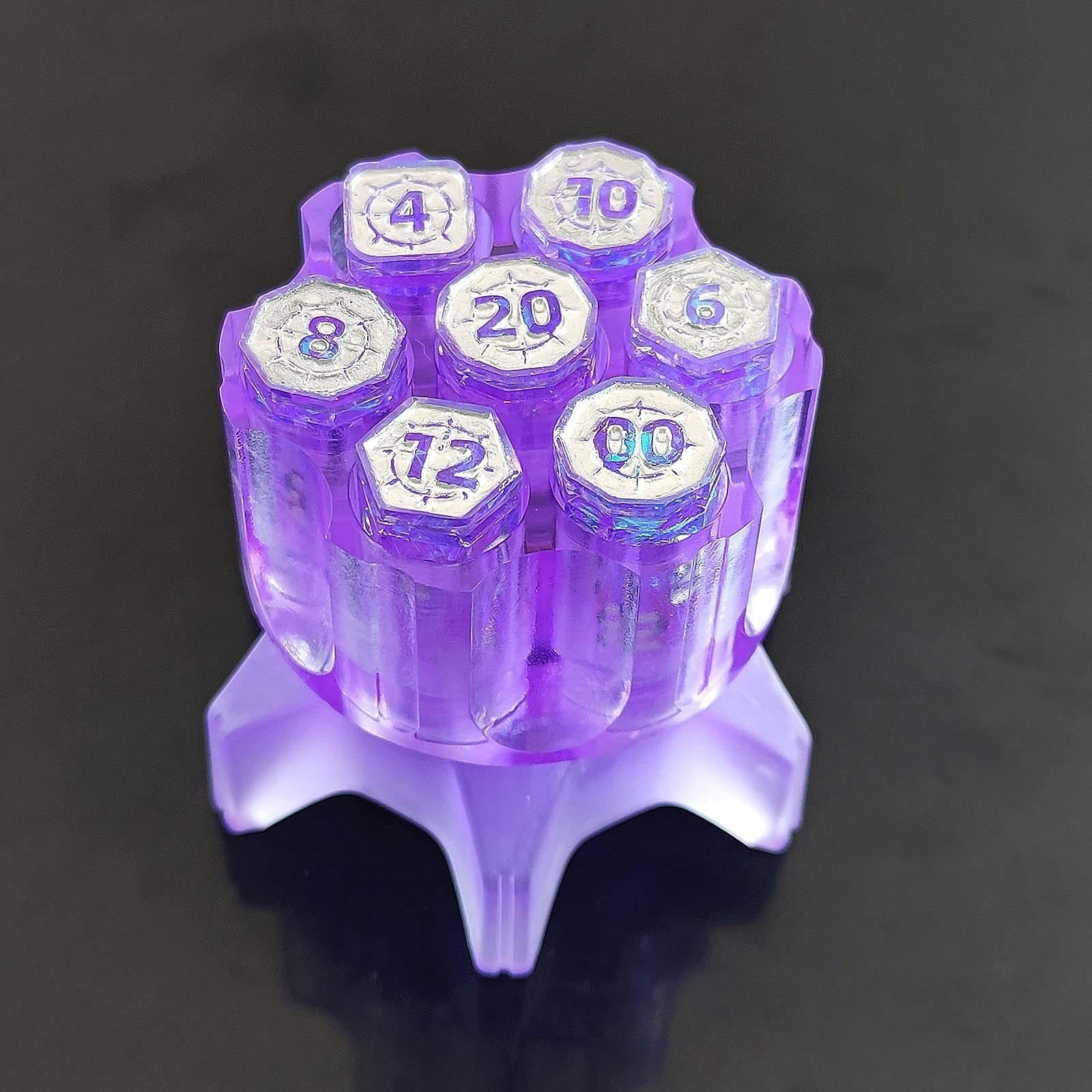 Dice Resin Spinner Six Shooter Purple