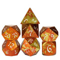 7pcs RPG Dice Set - Orange & Yellow Anodized Aluminium